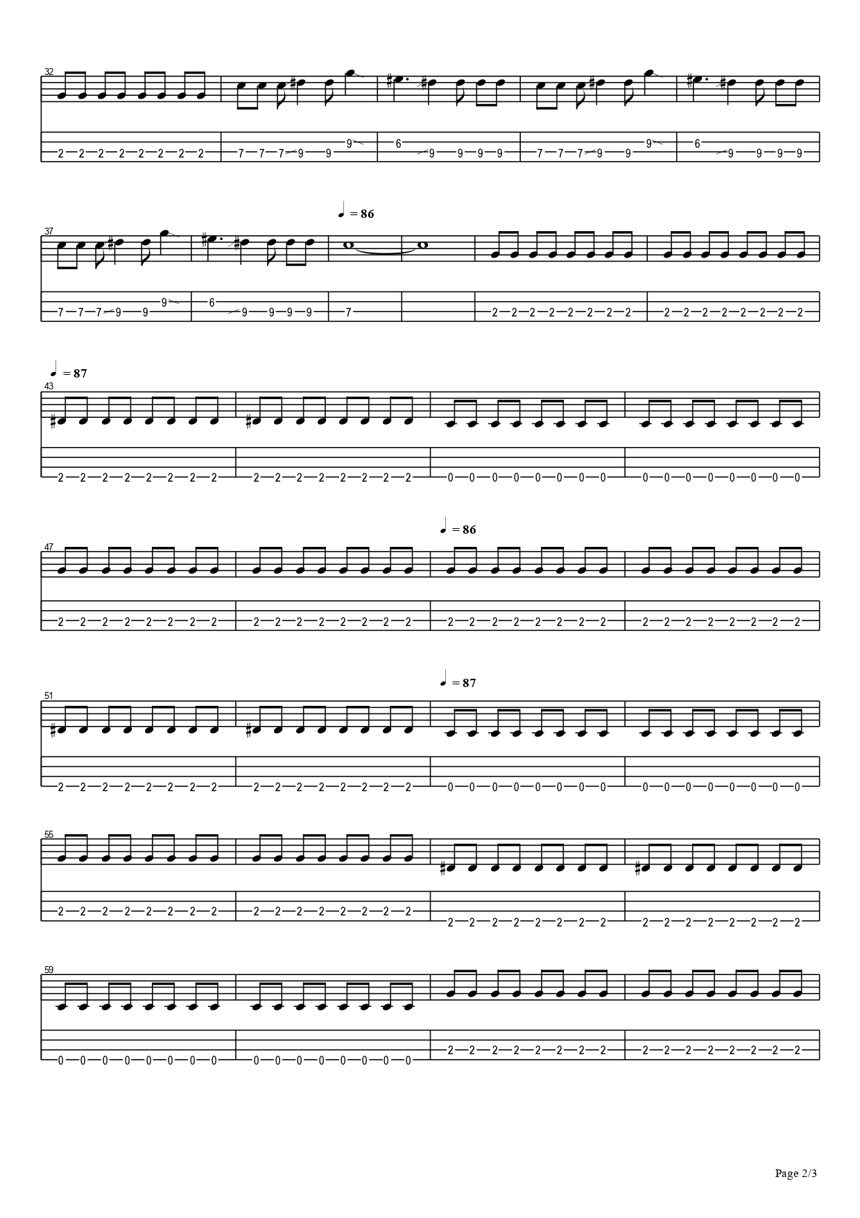 Coldplay Yellow Bass Tab