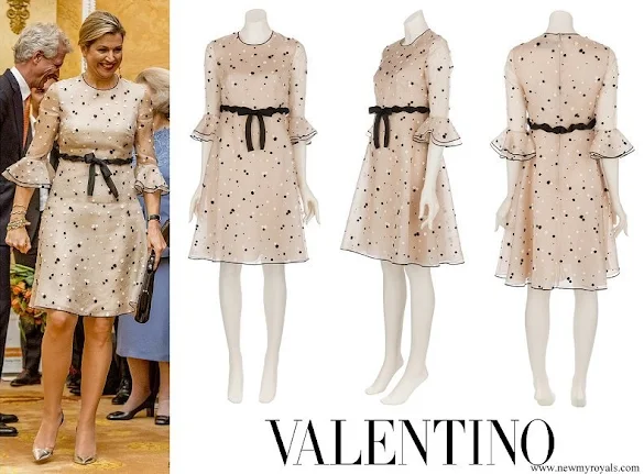 Queen Maxima wore Valentino Bobble Detail Dress