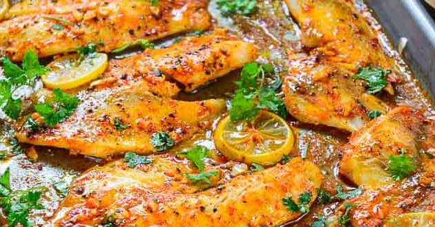 Spicy Lemon Garlic Baked Tilapia Spicy Lemon Garlic Baked Tilapia