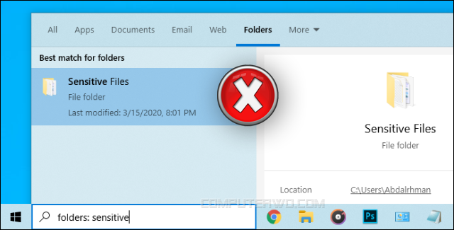 إخفاء ملفات أو مجلدات محددة من نتائج البحث في ويندوز 10 hide-files-from-windows-search Annotation%2B2020-03-15%2B201451