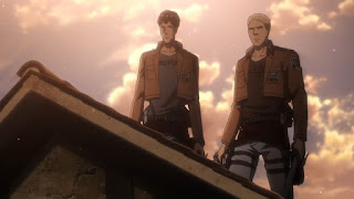 ライナー・ブラウン 鎧の巨人 Reiner Braun Armored Titan CV. 細谷佳正 Hosoya Yashimasa ベルトルト・フーバー Bertolt Hoover Colossus Titan 超大型巨人 CV.橋詰知久 進撃の巨人アニメ 第3期52話 Attack on Titan Season3 EPISODE52