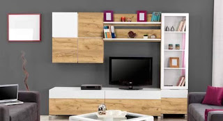 desain rak tv di dinding