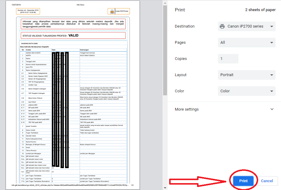 Cara Printout/Cetak Info GTK Guru Sertifikasi Tahun 2024 Kherysuryawan.id