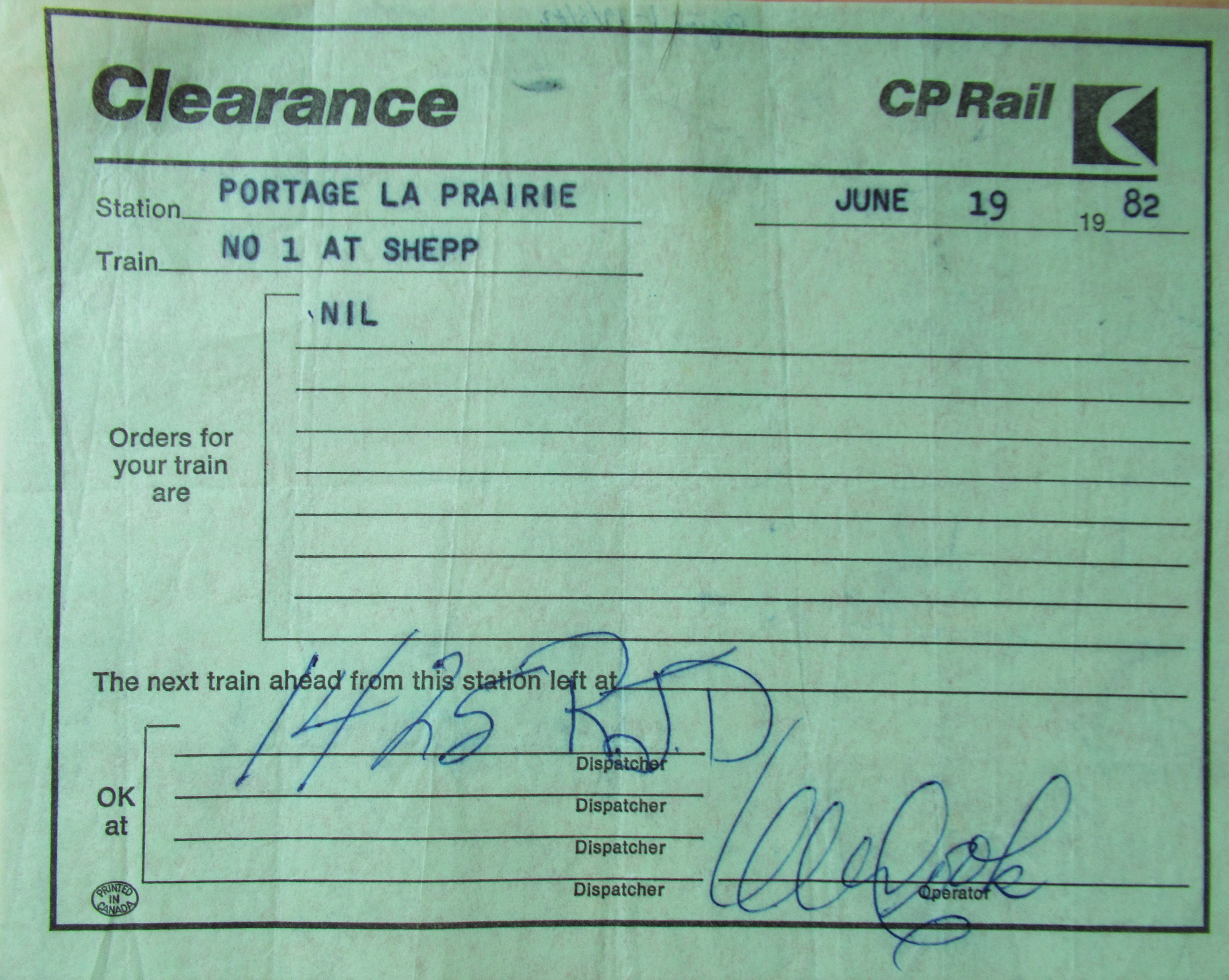 Trackside Treasure Postscript CN's Portage la Prairie Operators