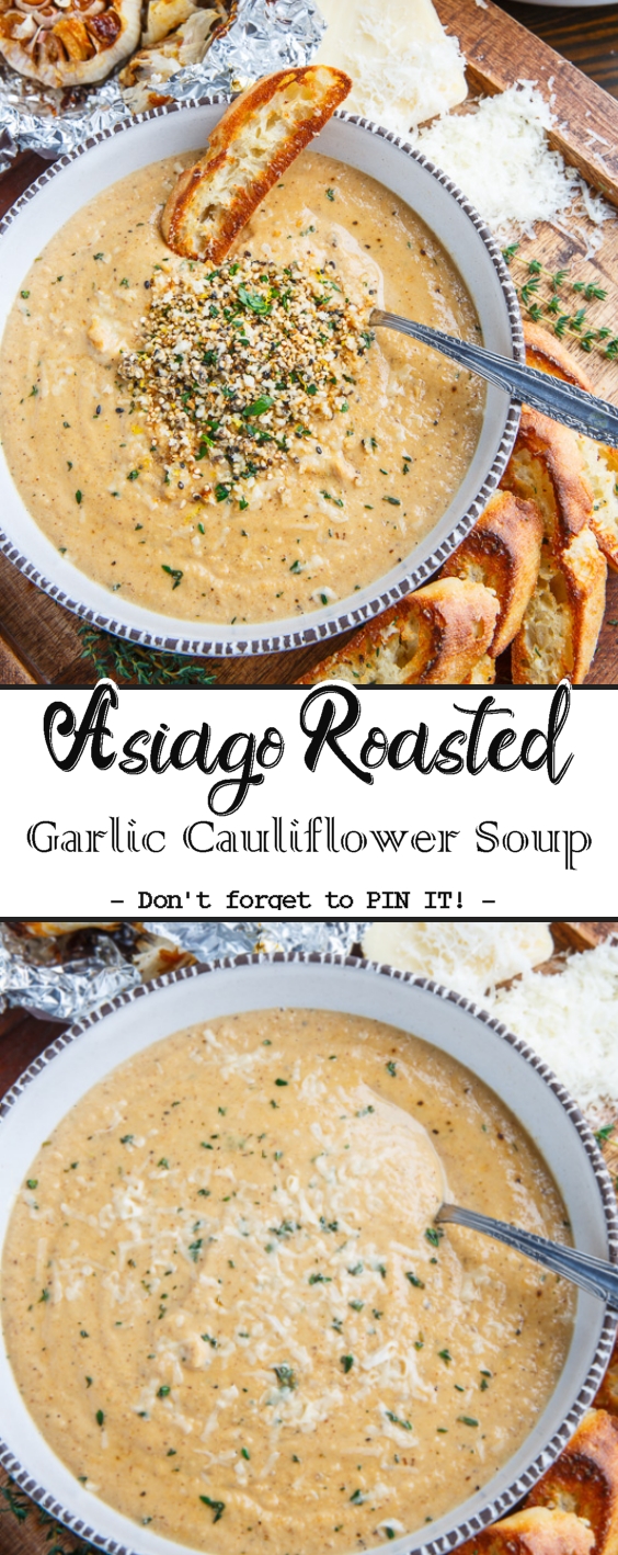 Asiago Roasted Garlic Cauliflower Soup Just Easy Recipe