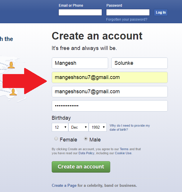 how to create a new account on facebook