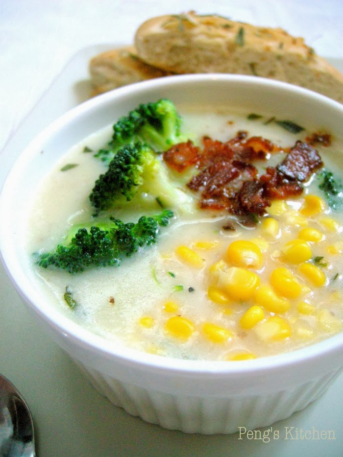 Peng S Kitchen Broccoli Chowder With Corn Bacon