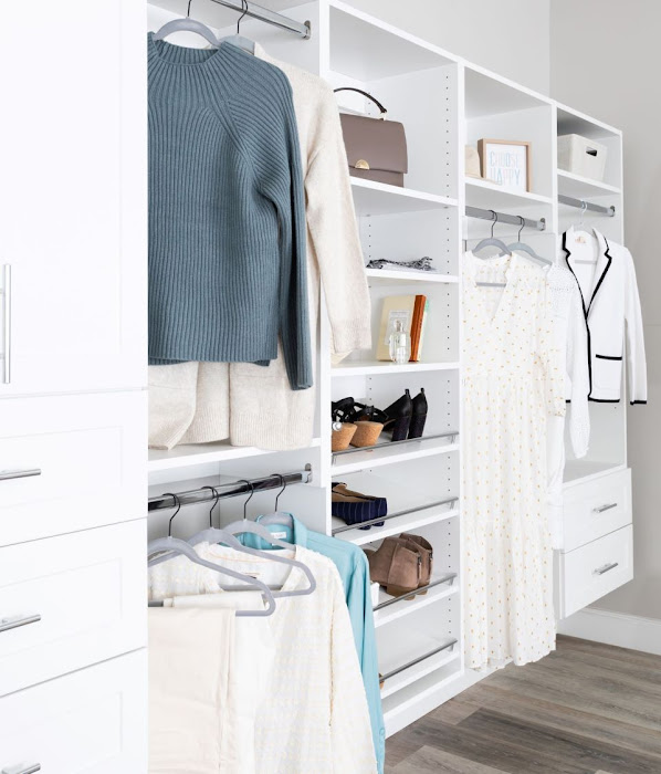 organized master bedroom closet