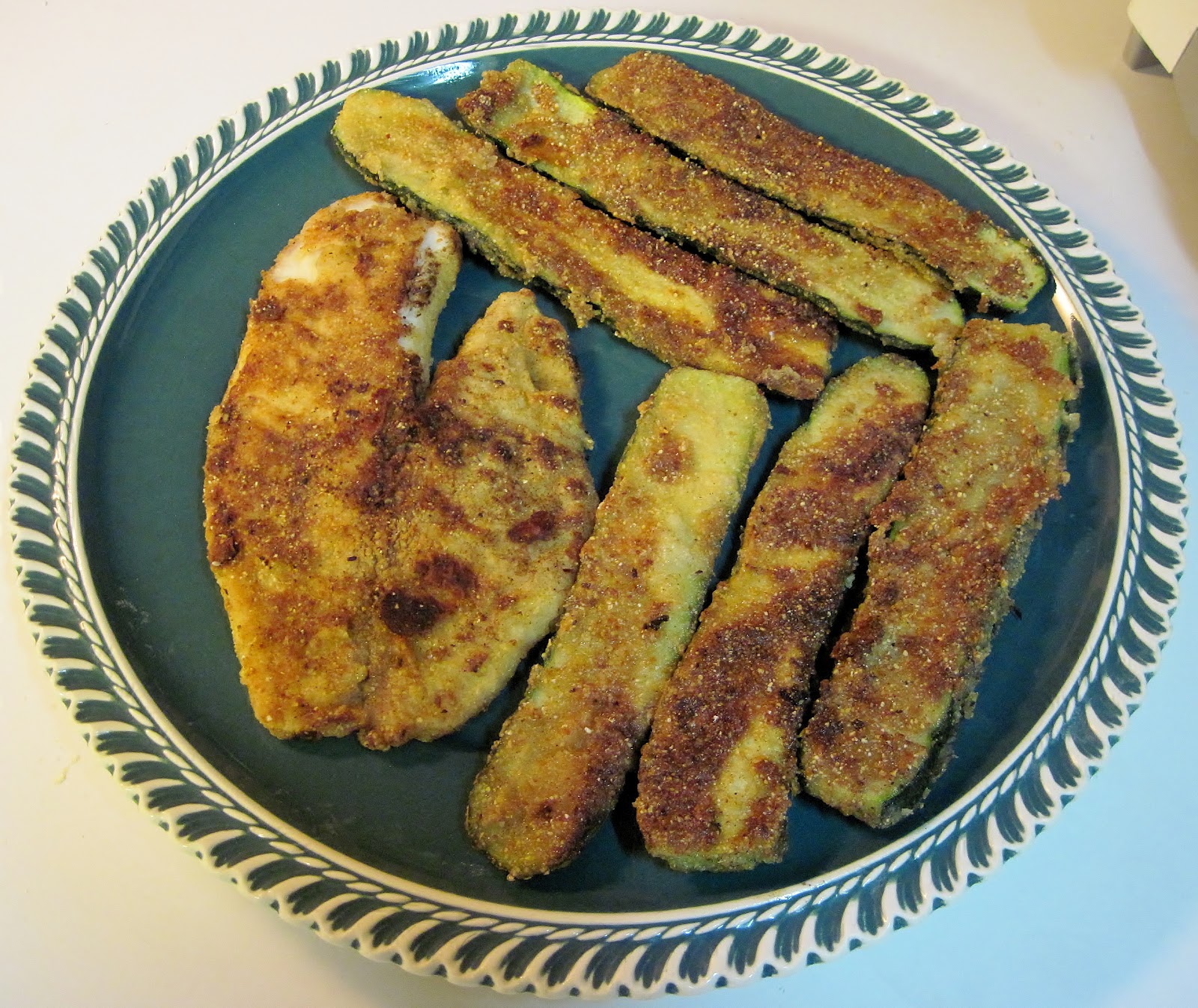 Carolina Sauce Company Fried Fish with Zucchini Cutlets