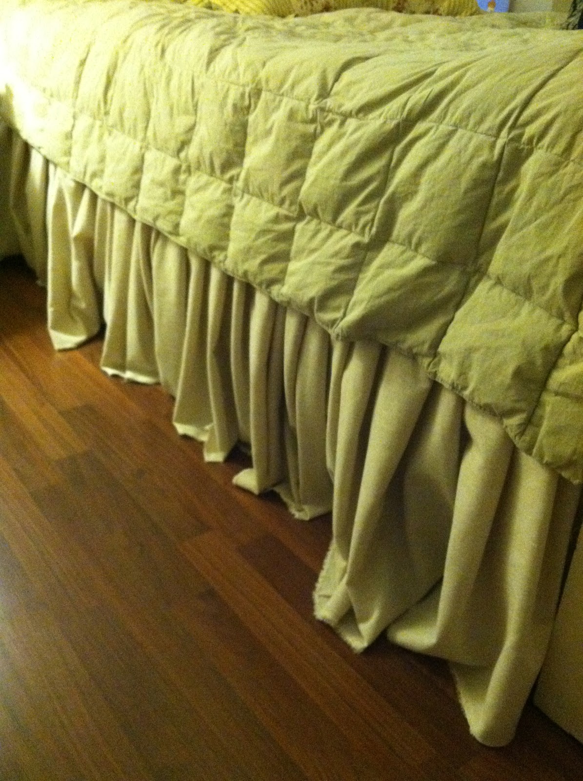 Turning this house... into our home No Sew Bed Skirt Tutorial