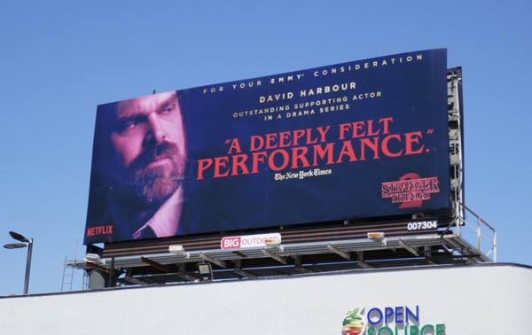 David Harbour Stranger Things 2 Emmy FYC billboard David Harbour Stranger Things 2 Emmy FYC billboard