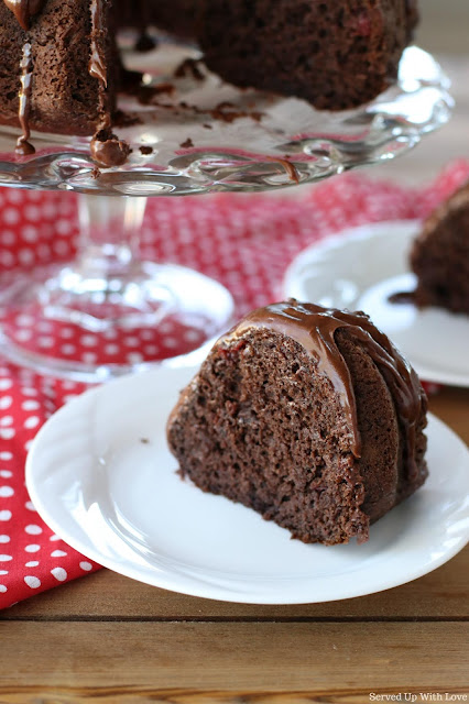 Cherry Chocolate Cake slice recipe from Served Up With Love