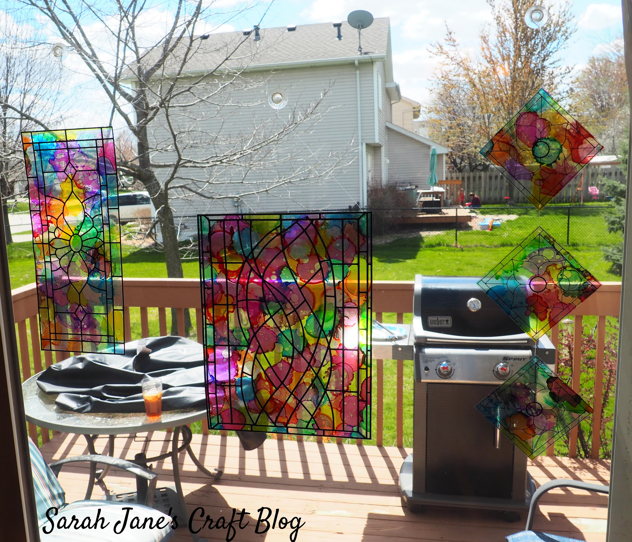 Hanging Faux Stained Glass Panels (Made with Laminating Pouches