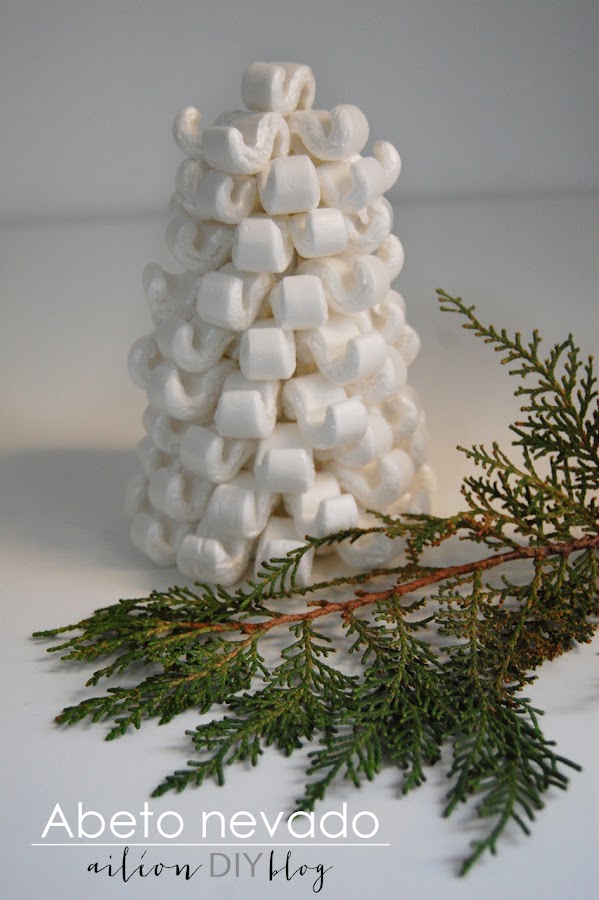 abeto nevado diy arbol navidad