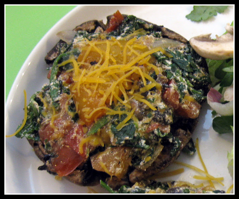 Gluten Free AZ Spinach Stuffed Portobello Mushroom Cap