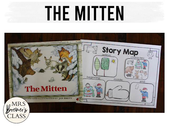 The Mitten book study winter literacy unit with Common Core aligned companion activities and a craftivity for K-1