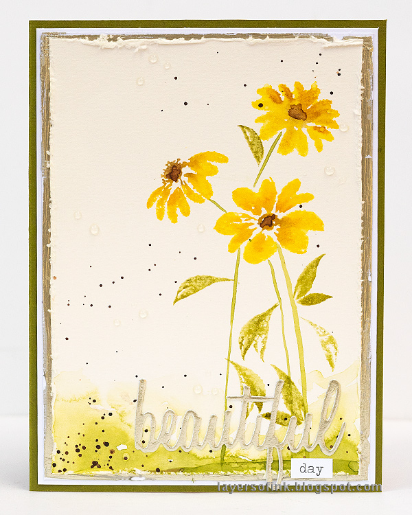 Layers of ink - Watercolor Stamping Tutorial by Anna-Karin Evaldsson. With Watercolor Flowers stamps by Gina K Designs.