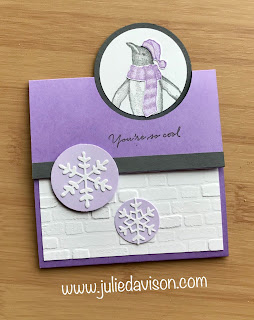 VIDEO Tutorial: Stampin' Up! Playful Penguins Flap Fold Card ~ www.juliedavison.com #stampinup