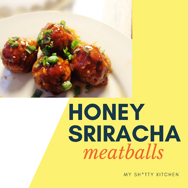 Honey Sriracha glazed meatballs