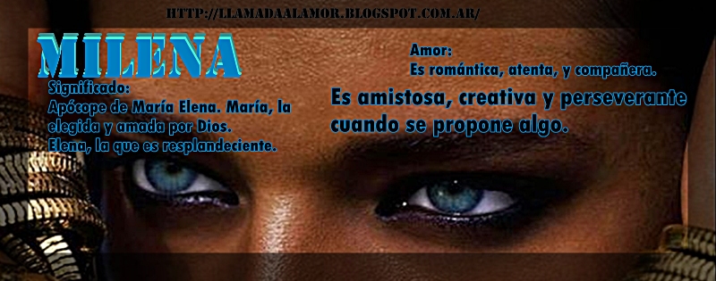 PORTADA,NOMBRE Y SIGNIFICADO MILENA - LLAMADA AL AMOR