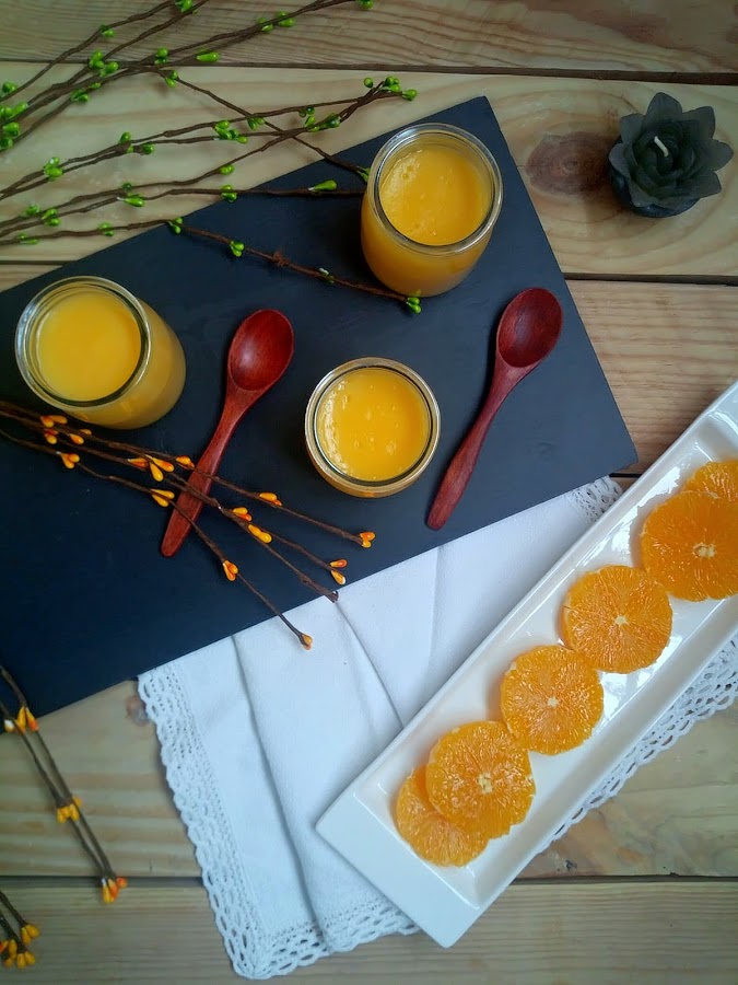 Crema de naranja y cava. Postre sencillo con delicioso sabor a cítrico. Facil de elaborar, Sin horno. Cuca