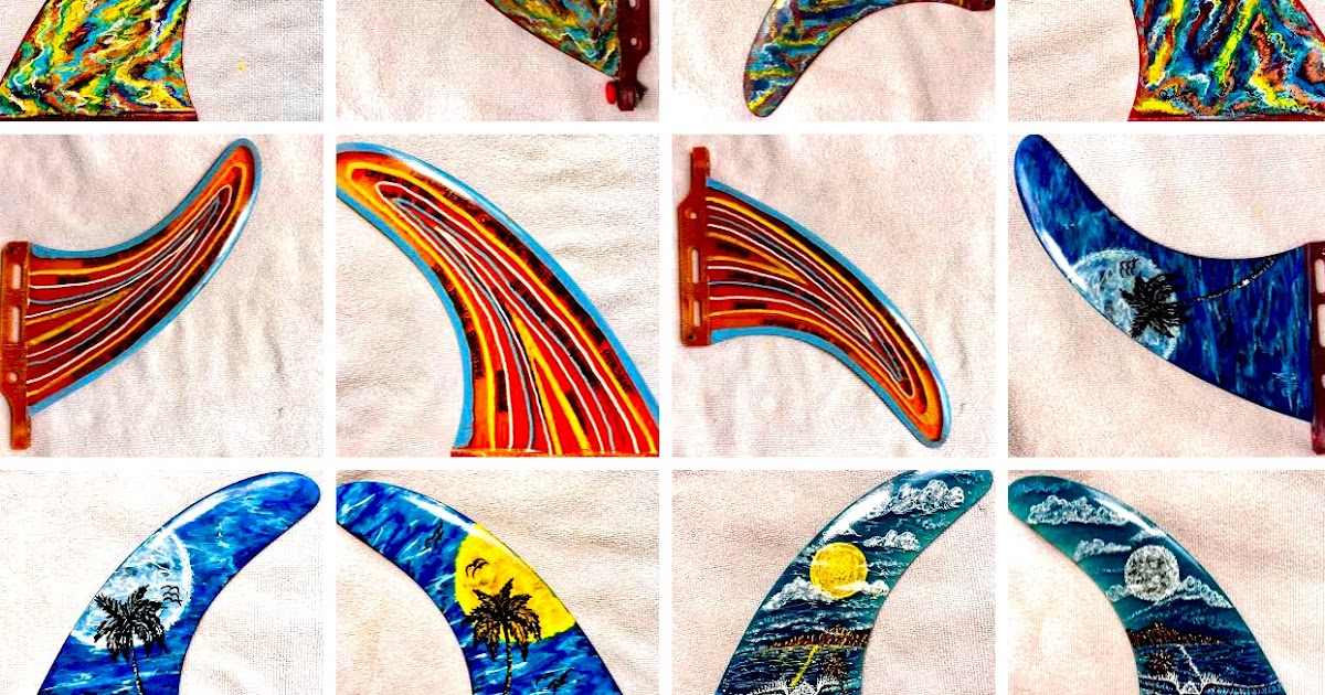SurferShaperArtist Custom painted surfboard fins by Paul Carter