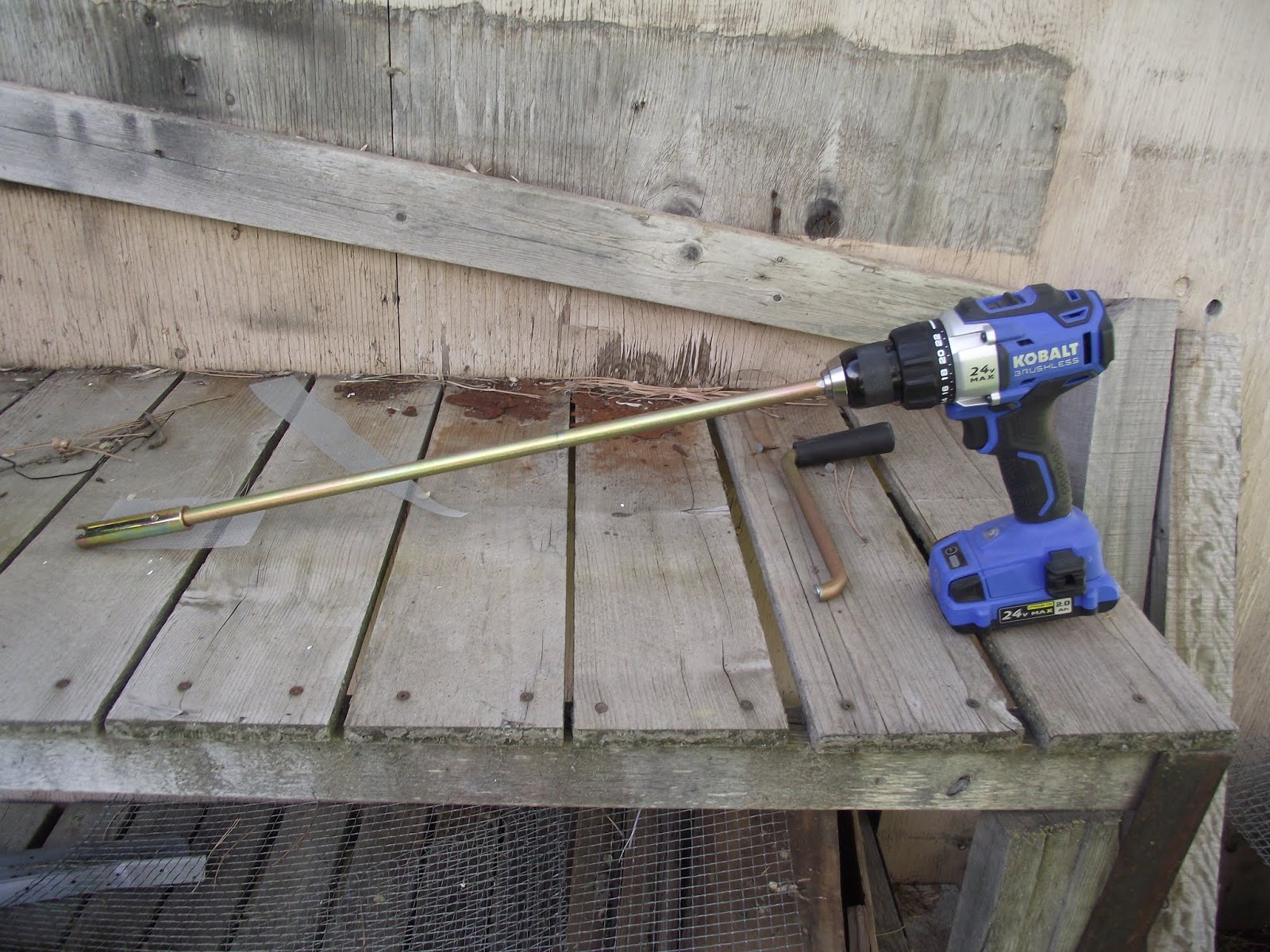 Camping Manual landing gear using electric drill