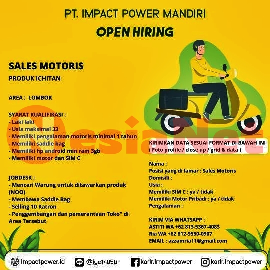 Lowongan Kerja PT Impact Power Mandiri Mataram Lombok NTB - NesiaNet