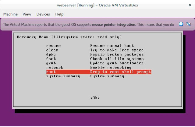 Drop to root Shell prompt