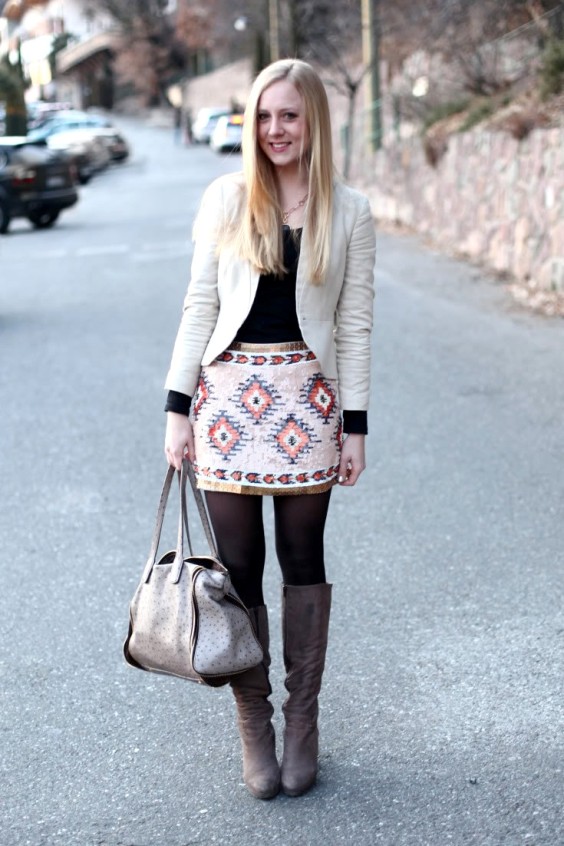 Skirts with tights and boots Just sexy boots