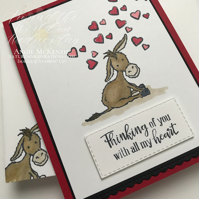 By Angie McKenzie for Around the World on Wednesday Blog Hop; Click READ or VISIT to go to my blog for details! Featuring the Darling Donkeys Cling Stamp Set in the January-February 2021 Sale-A-Bration Catalog along with the Kangaroo & Company Bundle and the Flowering Vines Dies in the January-June 2021 Mini Catalog by Stampin' Up!®; #youvegotmail #itsallabouttheinside #stampinup #cardtechniques #cardmaking #darlingdonkeysstampset #janfeb2021sab #janfeb2021saleabration #kangarooandcompanybundle #kangarooandcompanystampset #kangaroodies #floweringvinedies #stitchedrectanglesdies #stitchedbeminedies #pamperedpetsstampset #fancyphrasesstampset #peacefulmomentsstampset #naturesinkspirations #stampinblends #coloringwithblends #handmadecards #januaryjune2021minicatalog #janjun2020minicatalog #20202021annualcatalog #stampingtechniques #awowbloghop #aroundtheworldonwednesdaybloghop