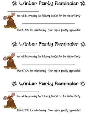 Mrs. Heeren's Happenings: Moose Munch (Winter Party Sign-Up)