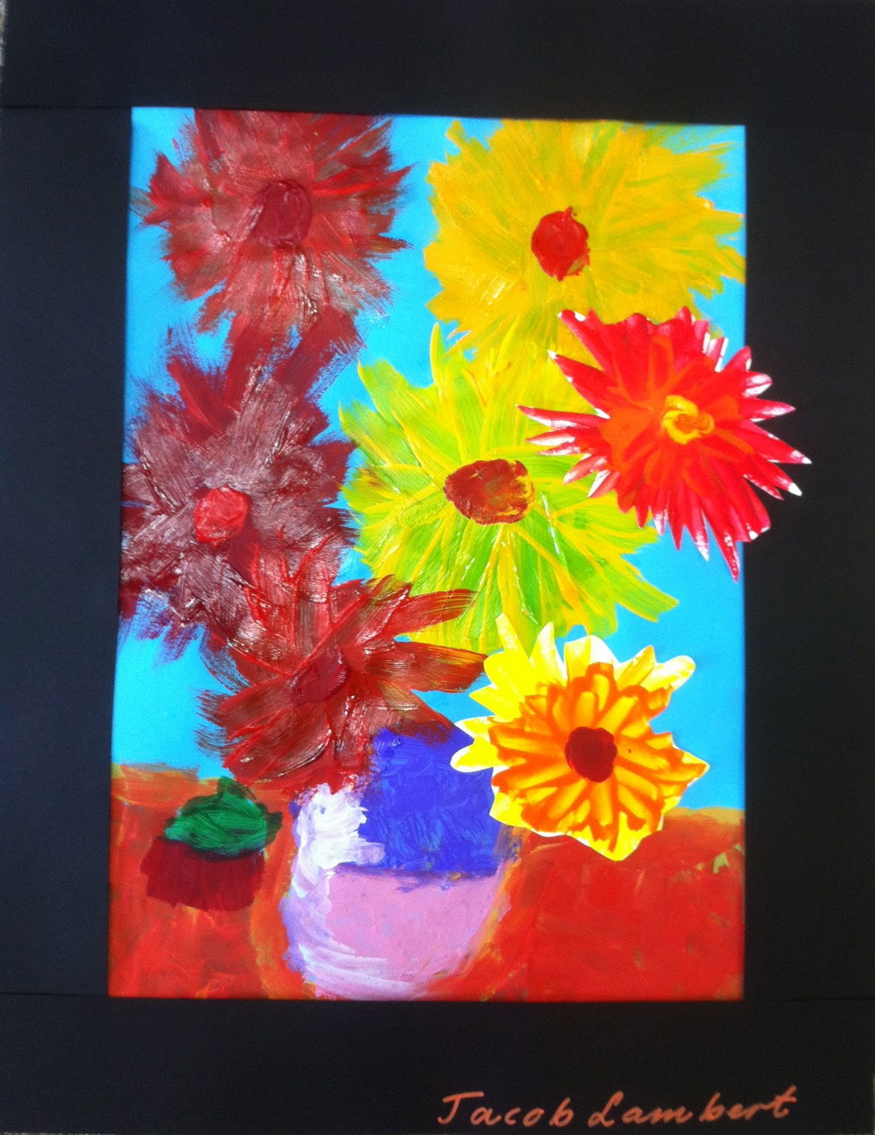 JennyKayKidsArt Van Gogh Sunflowers Year 2