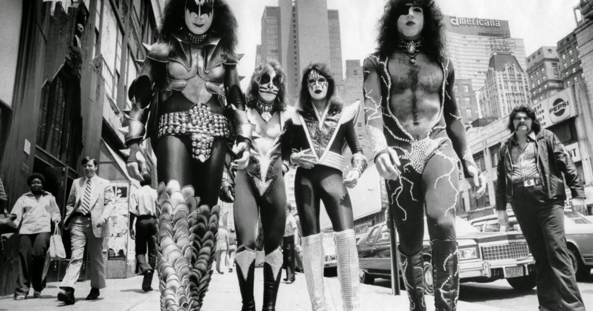 KISS walking on the street of New York City, 1976 ~ vintage everyday
