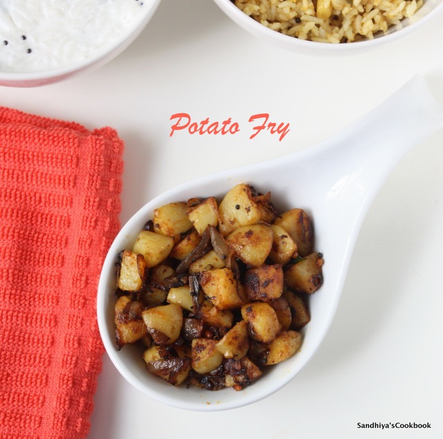 Sandhiya's Cookbook Potato Fry Urulai Varuval Side dish for rice