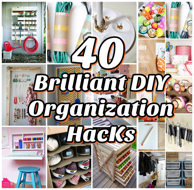 40 Brilliant DIY Organization Hacks DIY Craft Projects