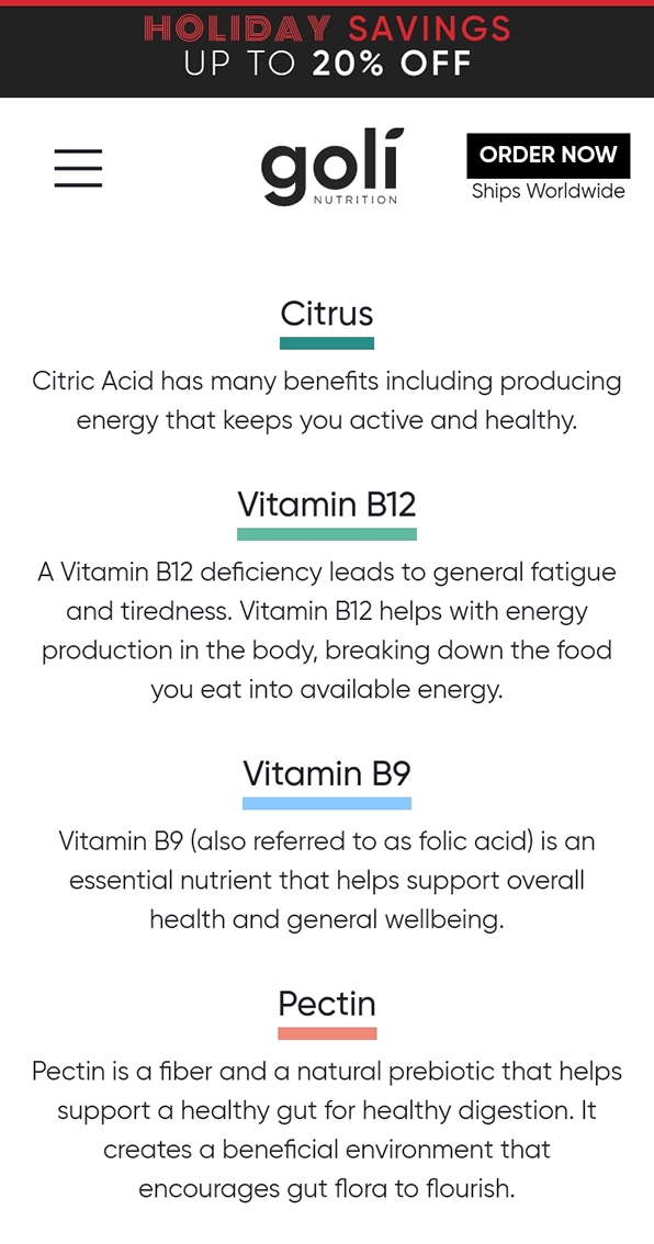 Apple Cider Vinegar Goli Nutrition