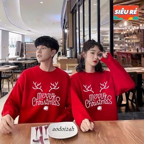 Áo Sweater noel màu đỏ Noel xinh