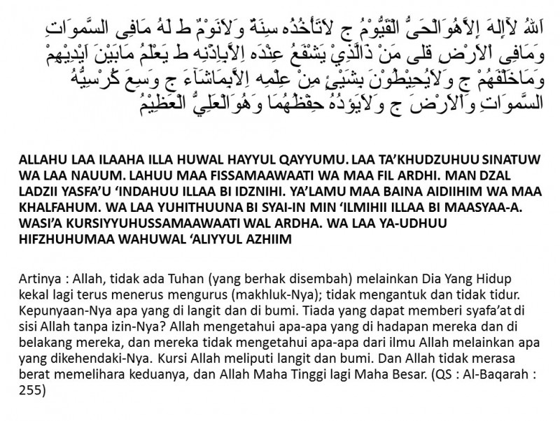 Bacaan Ayat Kursi Arab, Latin, Terjemahan, dan Keutamaannya