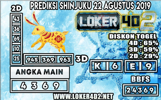 PREDIKSI TOGEL SHINJUKU POOLS LOKER4D2 22 AGUSTUS 2019