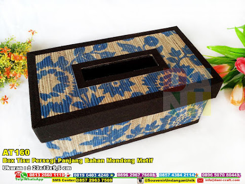 Box Tisu Persegi Panjang Bahan Mendong Motif