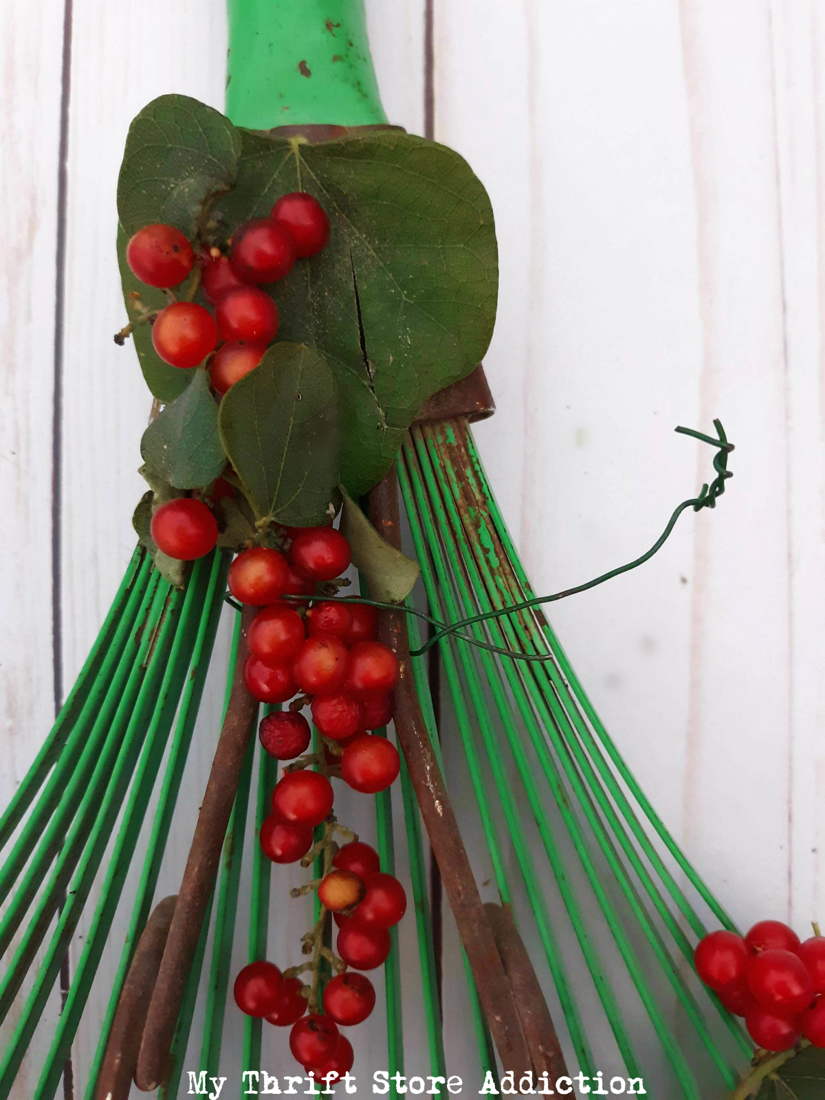 Repurposed Rake Head Christmas tree