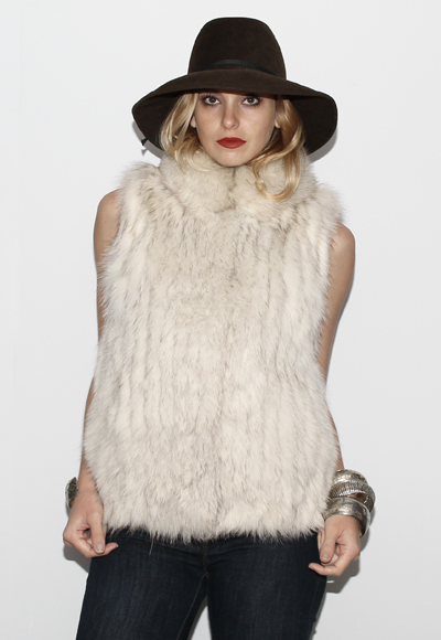 70s Brown Fur Vest|  Vintage Women's Bohemian Chic Winter Vest| Minimalist Textured Handmade Winter Warmer