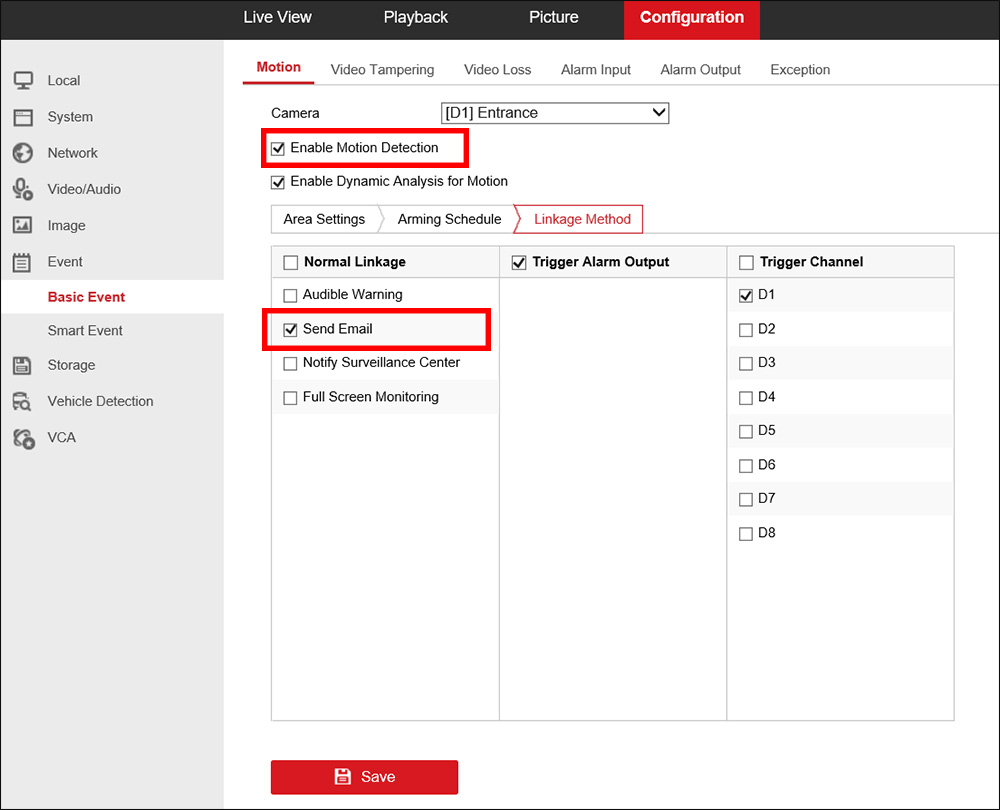 hikvision notification gmail