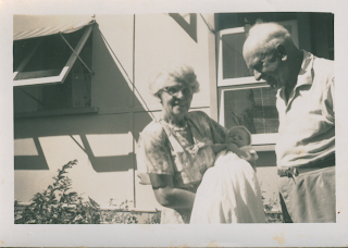 Front of house, Apr 1960, Aunty Nettie, Uncle Will & I Front of house, Apr 1960, Aunty Nettie, Uncle Will & I