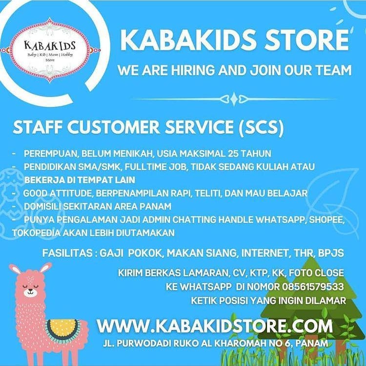 Lowongan Kerja Staff Customer Service Kabakids Store 2021 Karir Riau
