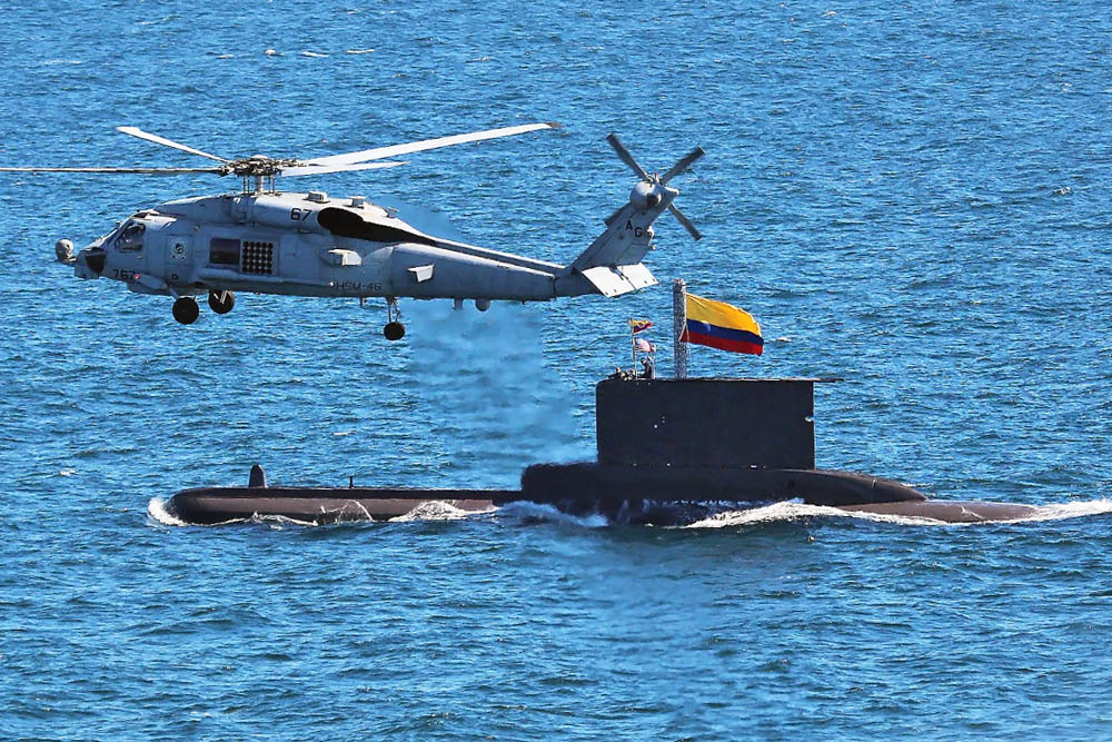 Colombia envió el submarino ARC Tayrona a EEUU para entrenamientos con el portaviones USS GeorgeBush
