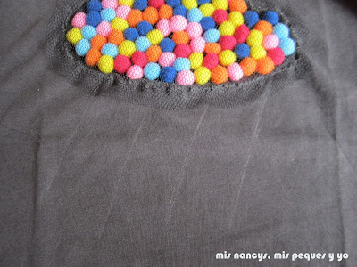 mis nancys, mis peques y yo, tutorial aplique camiseta con pompones, dibujar lineas lluvia