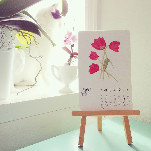 watercolor art print calendar, tulips, botanical art print, studio, orchids, cats, Anne Butera, My Giant Strawberry