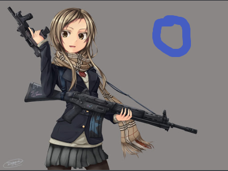 Anime Girl Holding Gun